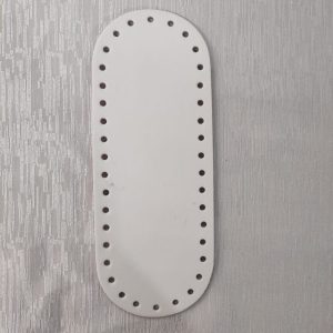 Fondo per Borsa Finta Pelle Bianco Ovale 21x8cm