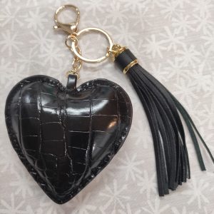 Cuore+Fiocco similpelle  BC001.5 NERO
