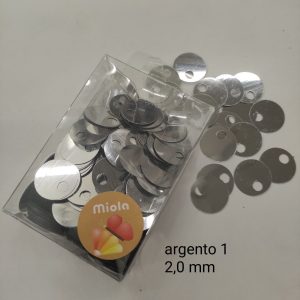 50gr Paillettes Grandi Lisce per Borse Argento, 20 mm