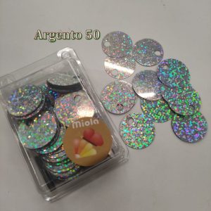 50gr Paillettes Grandi Lisce per Argento, 25 mm