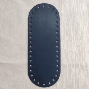 Fondo per Borsa Finta Pelle Blu Ovale 21x8cm