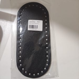 Fondo cm 20x9 VERA PELLE Nero