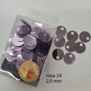 50gr Paillettes Grandi Lisce per Borse Rosa, 20 mm