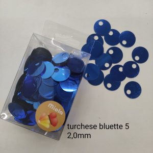 50gr Paillettes Grandi Lisce per Borse Turchese Bluette, 20 mm