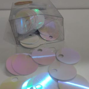 50gr Paillettes Grandi Lisce, 25 mm BIANCO