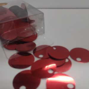 50gr Paillettes Grandi Lisce, 25 mm ROSSO
