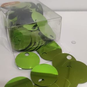 50gr Paillettes Grandi Lisce, 25 mm VERDE
