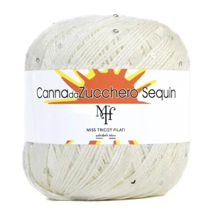CANNA DA ZUCCHERO SEQUIN - Miss Tricot Filati panna col.1