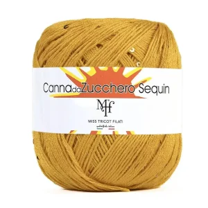 CANNA DA ZUCCHERO SEQUIN - Miss Tricot Filati col.4 GIALLO SOLE