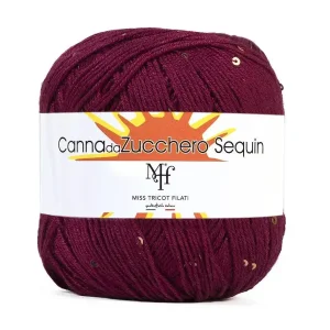 CANNA DA ZUCCHERO SEQUIN - Miss Tricot Filati col.6 BORDEUX