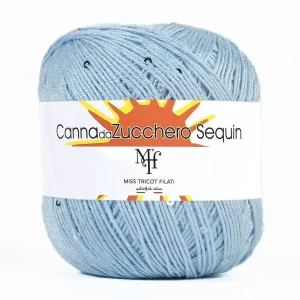 CANNA DA ZUCCHERO SEQUIN - Miss Tricot Filati col.10 CELESTE
