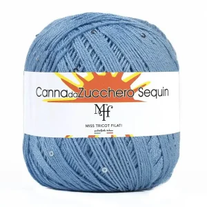CANNA DA ZUCCHERO SEQUIN - Miss Tricot Filati col.11 AZZURO
