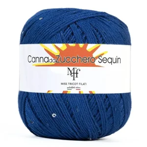 CANNA DA ZUCCHERO SEQUIN - Miss Tricot Filati col.12 BLU CINA
