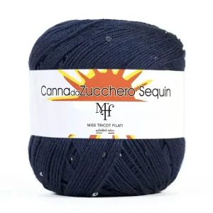 CANNA DA ZUCCHERO SEQUIN - Miss Tricot Filati col.13 BLU