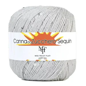 CANNA DA ZUCCHERO SEQUIN - Miss Tricot Filati col.17 GRIGIO PERLA