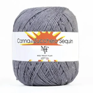 CANNA DA ZUCCHERO SEQUIN - Miss Tricot Filati col.18 GRIGIO