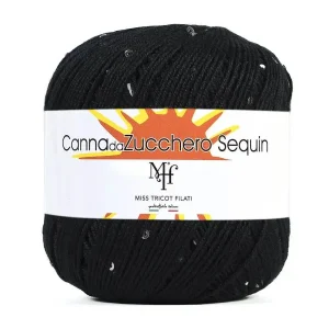 CANNA DA ZUCCHERO SEQUIN - Miss Tricot Filati col.19 NERO