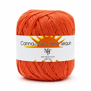 CANNA DA ZUCCHERO SEQUIN - Miss Tricot Filati col.252 MANDARINO