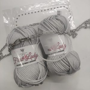 kit Borsa Goldie con tutorial by  ♡crochet_chic♡ Argento